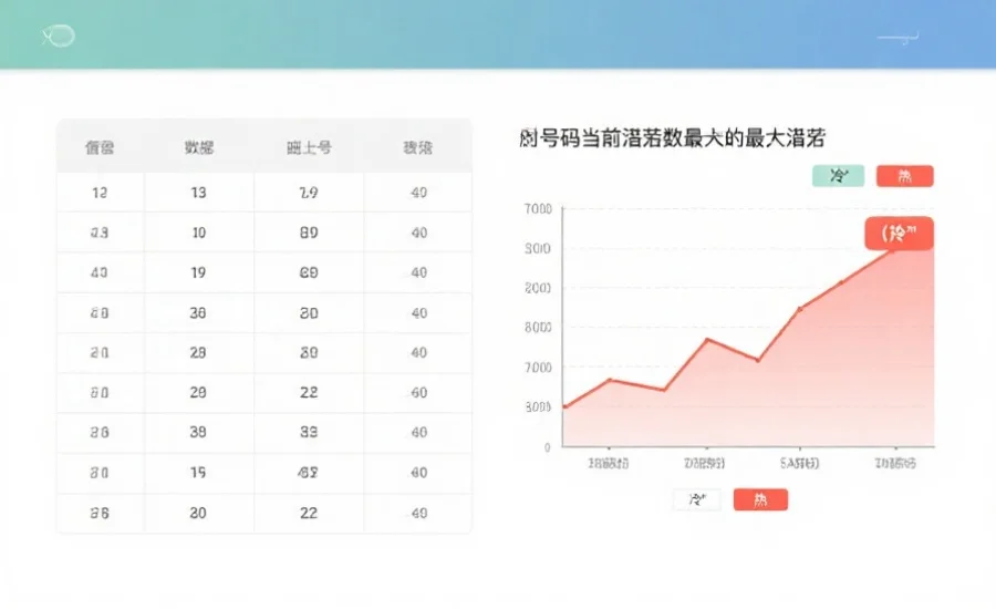 一组简化的数据表格与折线图，突出显示某个号码当前遗漏数接近最大遗漏，便于理解号码“冷”与“热”的转换